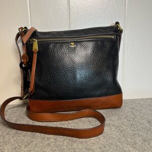 Fossil Black and Brown Crossbody Bag